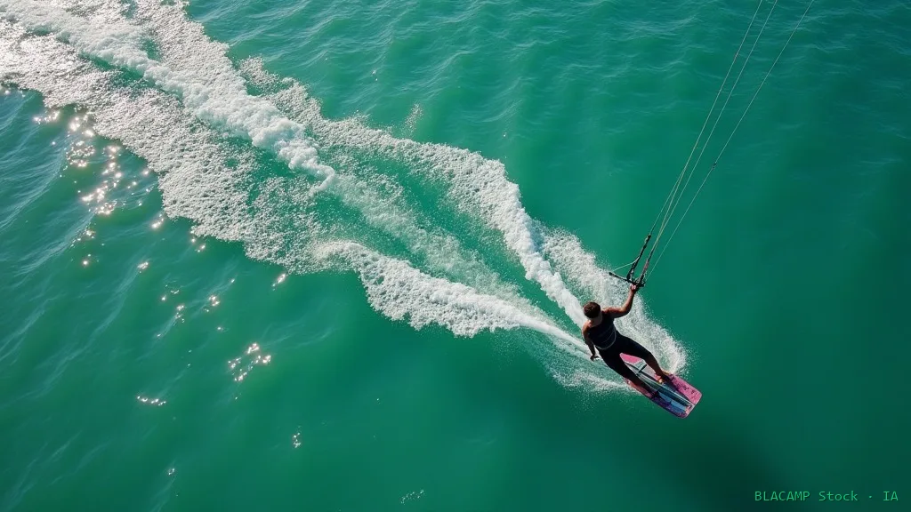Cometa de kitesurf en zona neutra de la ventana de viento