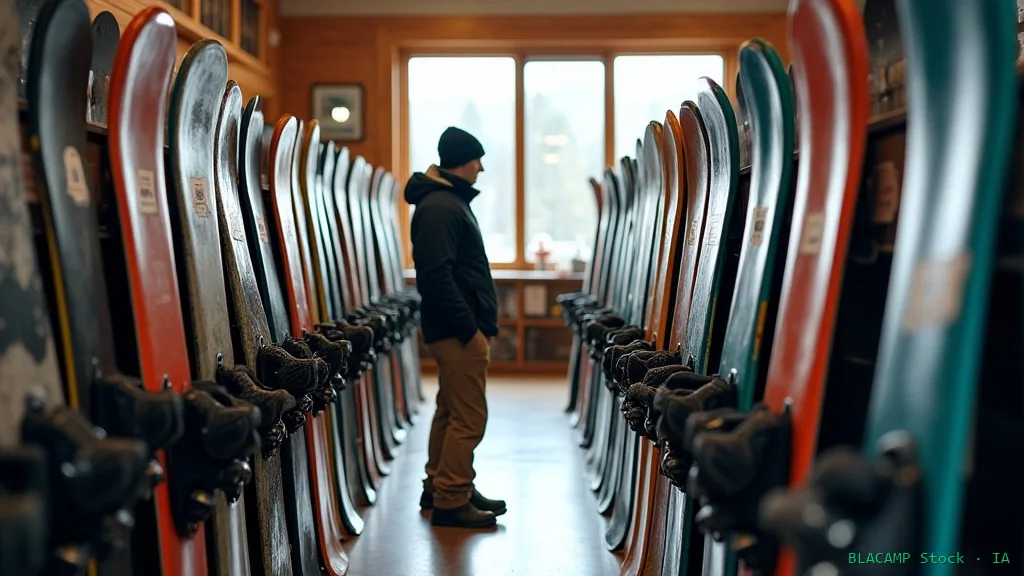 Tablas de snowboard de alquiler organizadas por tamaño