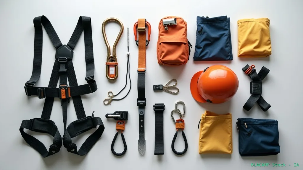 Kit completo de vía ferrata antes de empezar la actividad