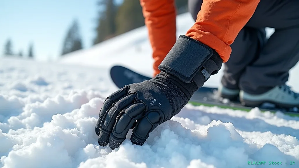 Muñequeras de protección para snowboard sobre la nieve