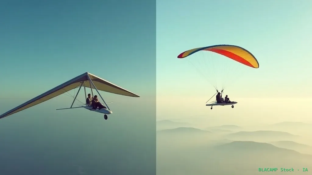 Comparativa entre ala delta y parapente en vuelo