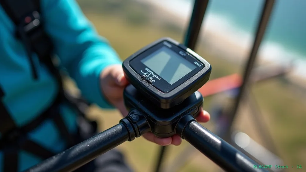 Detalle de variómetro y GPS montados sobre el mandril