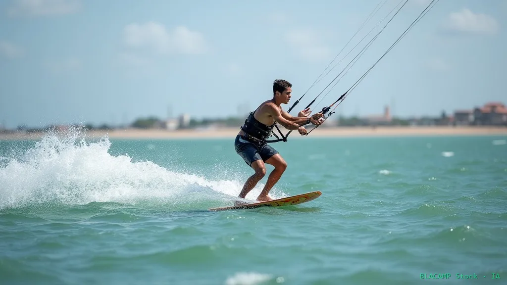 Práctica de body drag en kitesurf sin tabla