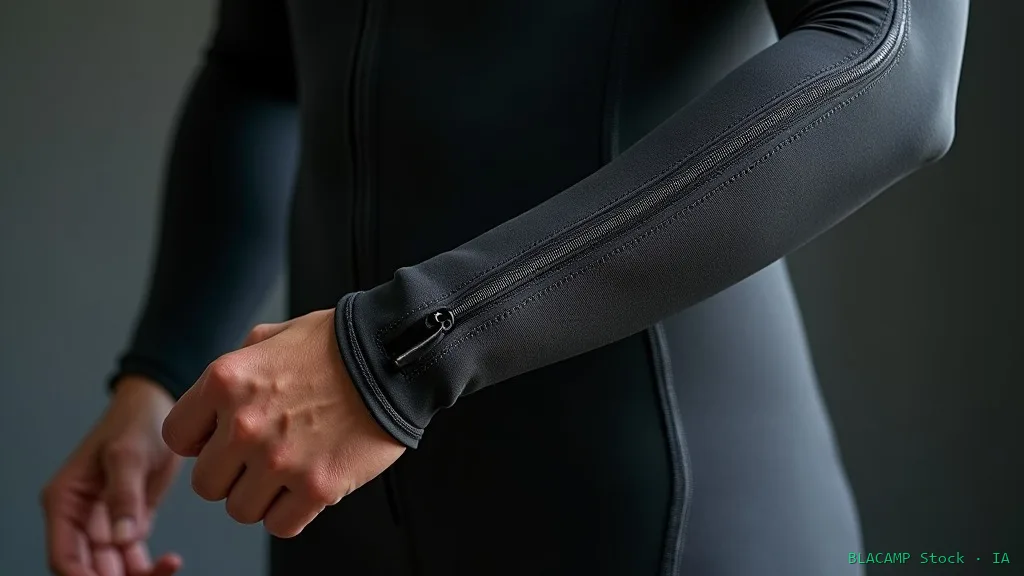 Detalle de costuras selladas en un traje de neopreno de buceo